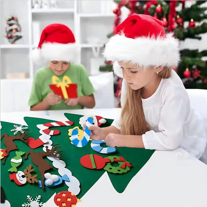 Novogodisnja jelka od filca za zid sa 26 ukrasa koji se lepe - rs-mangoshop.com