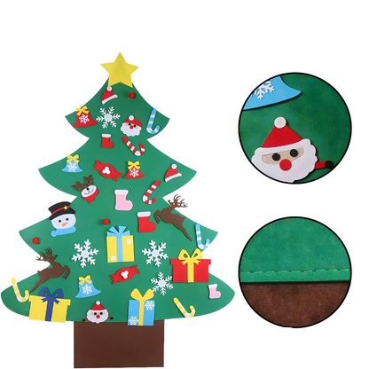 Novogodisnja jelka od filca za zid sa 26 ukrasa koji se lepe - rs-mangoshop.com
