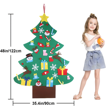 Novogodisnja jelka od filca za zid sa 26 ukrasa koji se lepe - rs-mangoshop.com