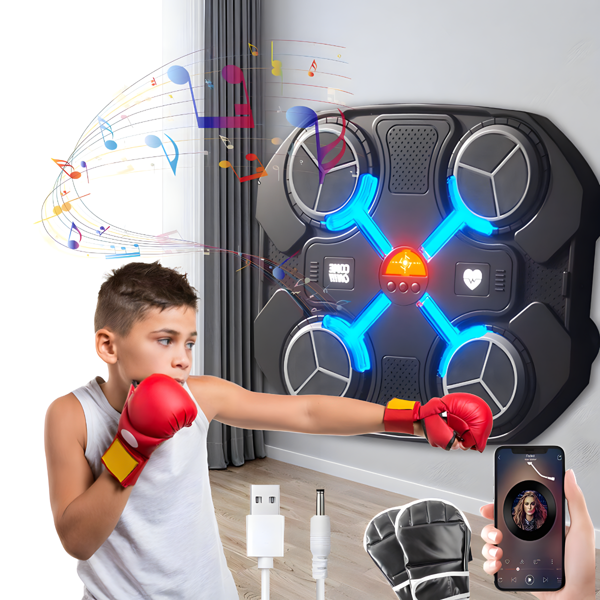 Set muzička tabla i rukavice za boks - Zabava i trening za sve uzraste - rs-mangoshop.com